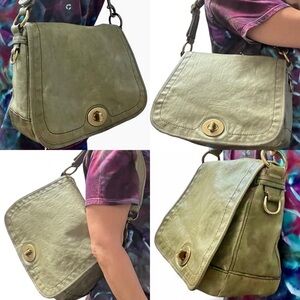 Coach Vachetta Green Leather Hobo Satchel 65th Anniversary Bag 11134